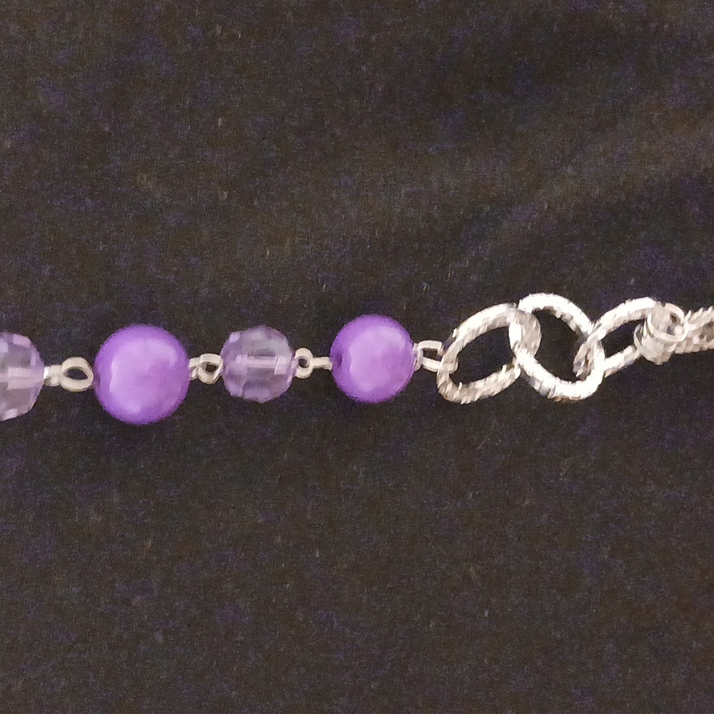 Papparazi Silver Necklace set with purple accents - Picture 3 of 4